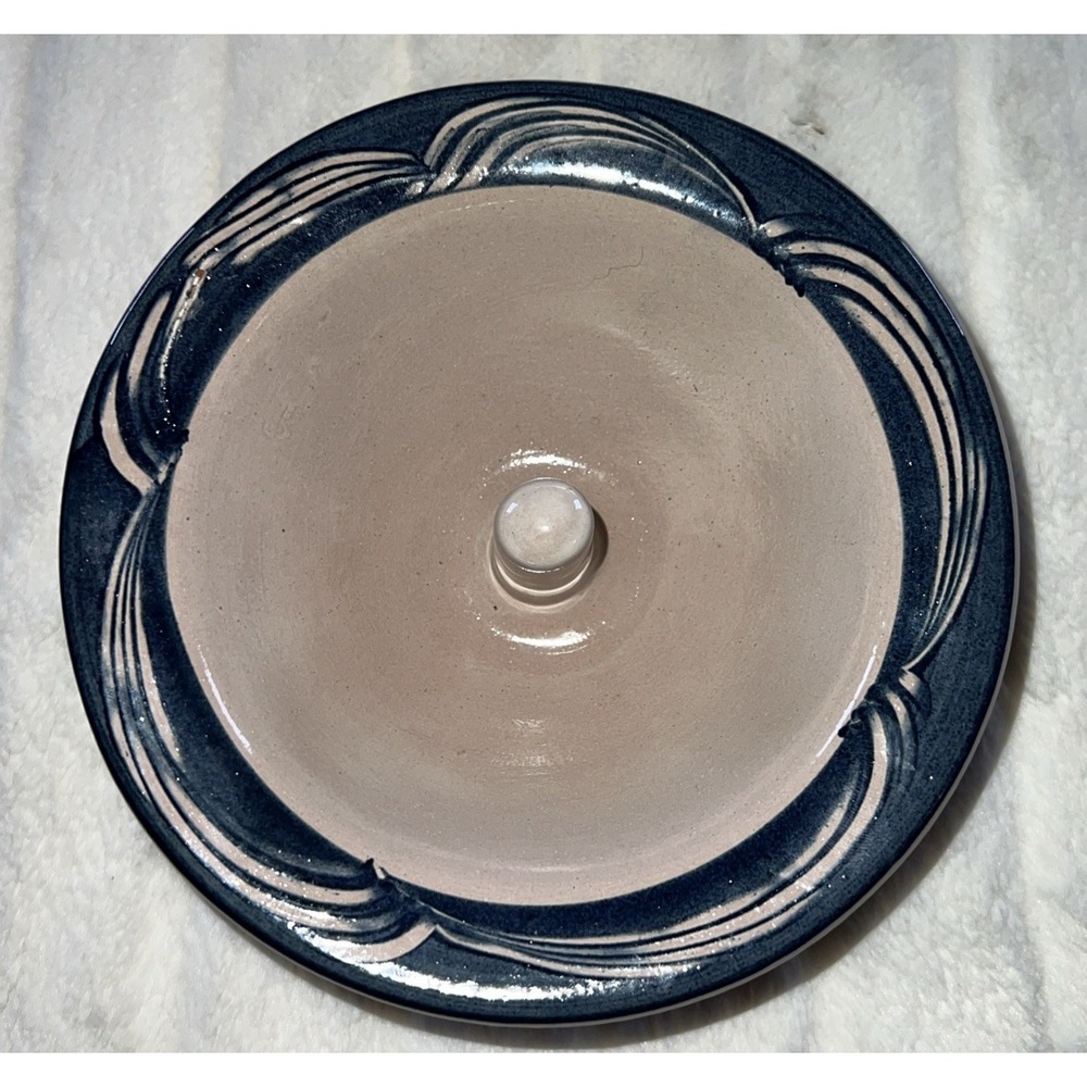 The Original Apple Baker Baking Dish Bowl Christian Ridge Pottery Blue